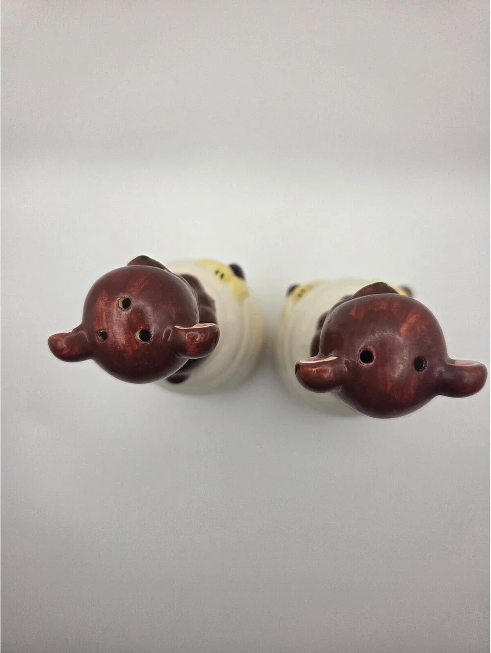 Vintage Ceramic Bear and Beehive Salt and Pepper Shakers Set Anthropomorphic